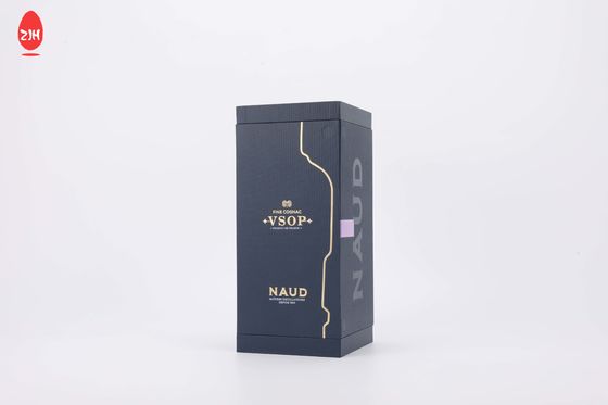 Logo tùy chỉnh Màu đen sang trọng Rượu vang đỏ Giấy từ Đóng gói Chai rượu Bao bì Quà tặng Hộp rượu có cửa sổ